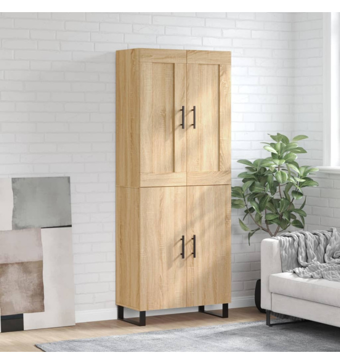 Buffet haut Chêne sonoma 69,5x34x180 cm Bois d'ingénierie | Mobilier & Déco