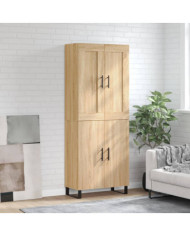 Buffet haut Chêne sonoma 69,5x34x180 cm Bois d'ingénierie | Mobilier & Déco