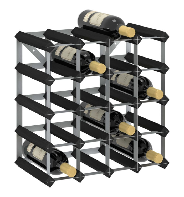 Casier à bouteilles pour 20 bouteilles Noir Bois de pin solide | Mobilier & Déco