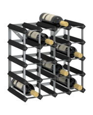Casier à bouteilles pour 20 bouteilles Noir Bois de pin solide | Mobilier & Déco