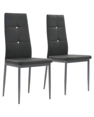 Chaises à manger lot de 2 gris similicuir | Mobilier & Déco