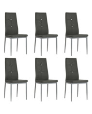 Chaises à manger lot de 6 gris similicuir | Mobilier & Déco