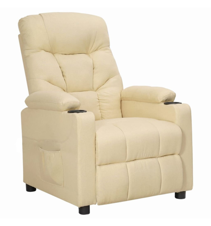 Fauteuil inclinable Crème Tissu | Mobilier & Déco