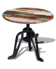 Table auxiliaire Bois de récupération massif Fonte 60x(42-63)cm | Mobilier & Déco