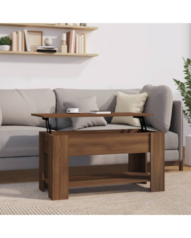 Table basse Chêne marron 101x49x52 cm Bois d'ingénierie | Mobilier & Déco