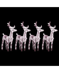 Rennes de Noël 4 pcs 160 LED Blanc chaud Acrylique | Mobilier & Déco
