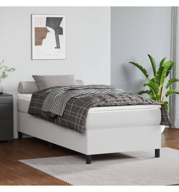 Cadre de lit sans matelas blanc 80x200 cm similicuir | Mobilier & Déco
