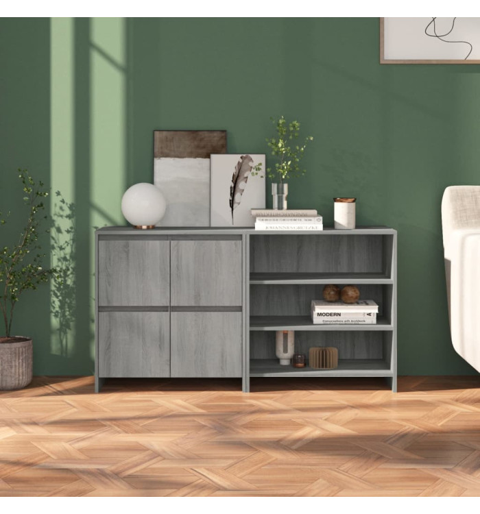 Buffets 2 pcs Sonoma gris Bois d'ingénierie | Mobilier & Déco