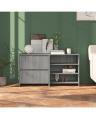 Buffets 2 pcs Sonoma gris Bois d'ingénierie | Mobilier & Déco