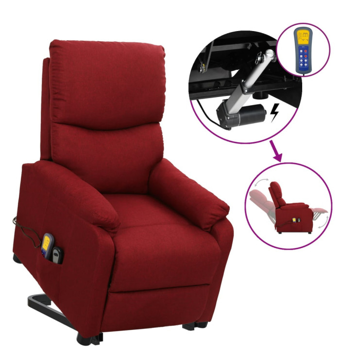 Fauteuil de massage Rouge bordeaux Tissu | Mobilier & Déco
