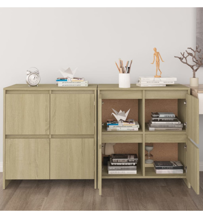 Buffets 2 pcs Chêne Sonoma 70x41x75 cm Bois d'ingénierie | Mobilier & Déco