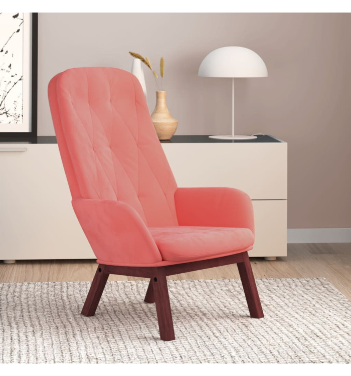 Chaise de relaxation Rose Velours | Mobilier & Déco