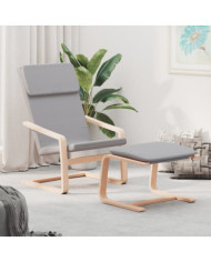 Chaise de relaxation avec repose-pied Gris clair Tissu | Mobilier & Déco
