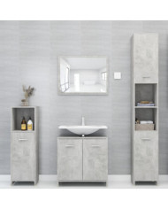 Ensemble de meubles de bain 4 pcs Gris béton Aggloméré | Mobilier & Déco