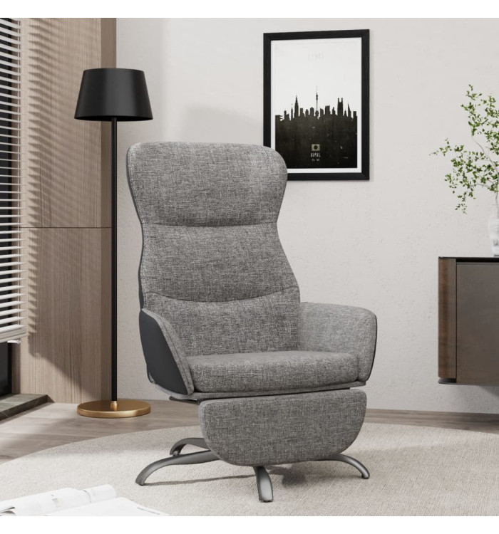 Chaise de relaxation avec repose-pieds Gris clair Tissu | Mobilier & Déco