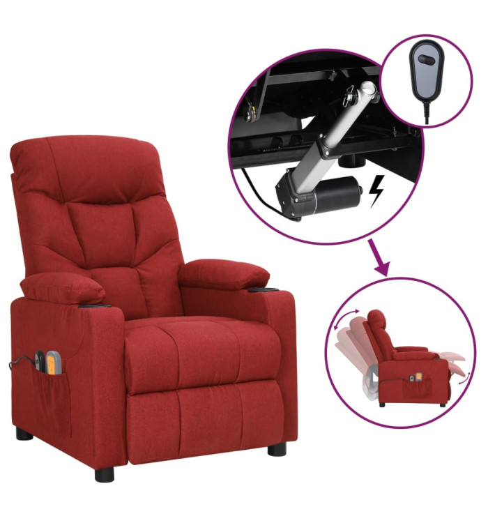 Fauteuil électrique de massage Bordeaux Tissu | Mobilier & Déco