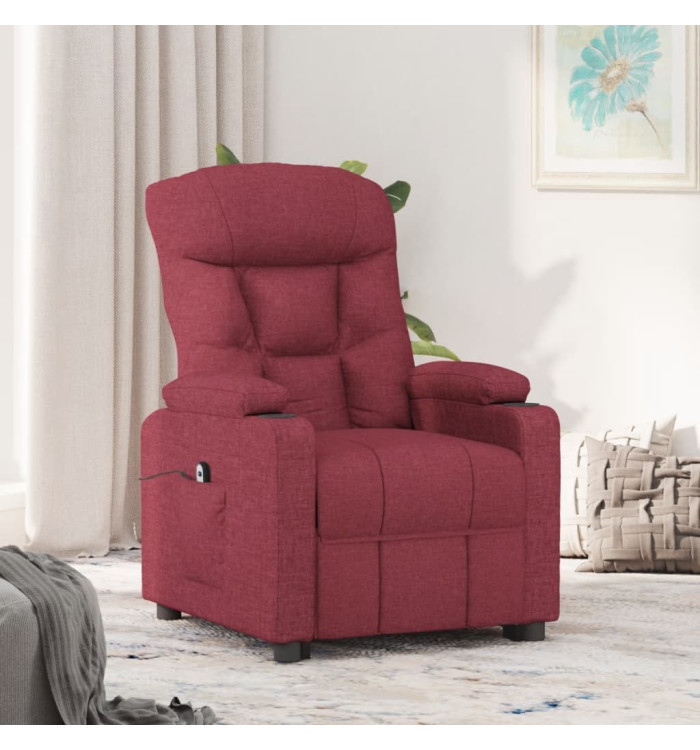 Fauteuil inclinable électrique Rouge bordeaux Tissu | Mobilier & Déco