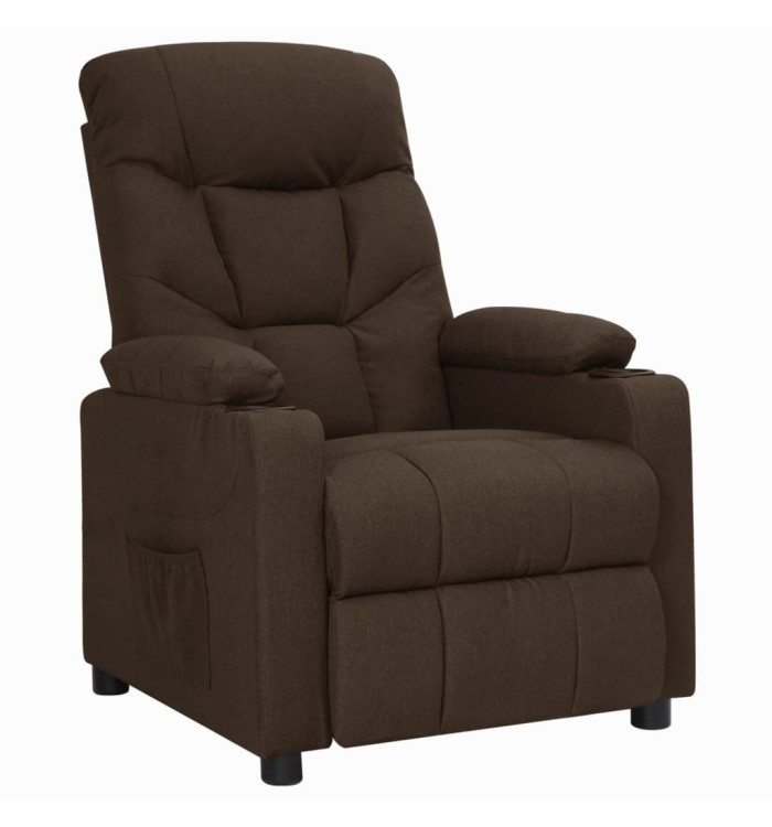 Fauteuil inclinable Marron foncé Tissu | Mobilier & Déco