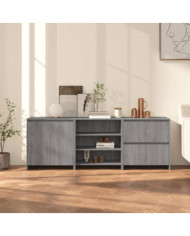 Buffets 3 pcs Sonoma gris Bois d'ingénierie | Mobilier & Déco