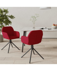 Chaises pivotantes à manger lot de 2 Rouge bordeaux Velours | Mobilier & Déco