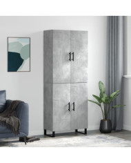 Buffet haut Gris béton 69,5x34x180 cm Bois d'ingénierie | Mobilier & Déco