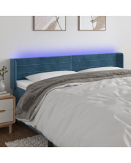 Tête de lit à LED Bleu foncé 163x16x78/88 cm Velours | Mobilier & Déco
