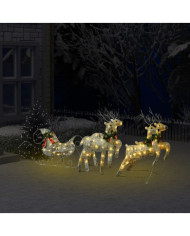Décoration de Noël Rennes avec traîneau 100 LED Extérieur Doré | Mobilier & Déco