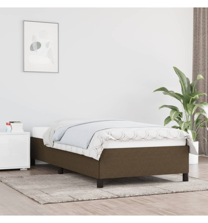 Cadre de lit sans matelas marron foncé 80x200 cm tissu | Mobilier & Déco