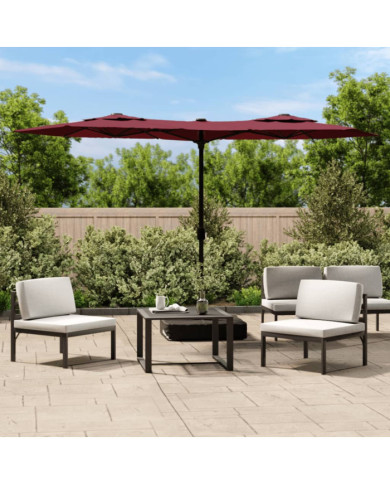 Parasol de jardin à double tête rouge bordeaux 316x240 cm | Mobilier & Déco