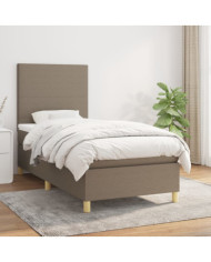 Sommier à lattes de lit avec matelas Taupe 90x200 cm Tissu | Mobilier & Déco