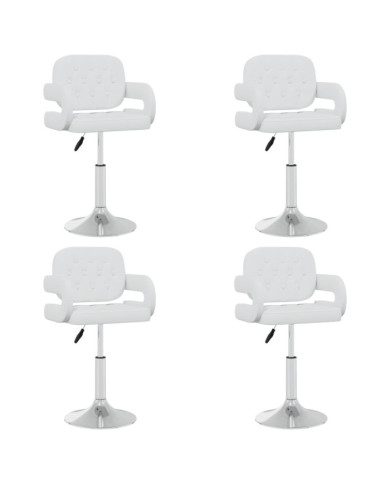 Chaises pivotantes à manger lot de 4 Blanc Similicuir | Mobilier & Déco
