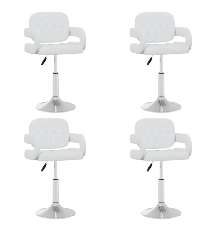 Chaises pivotantes à manger lot de 4 Blanc Similicuir | Mobilier & Déco