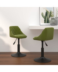 Chaises pivotantes à manger lot de 2 vert clair velours | Mobilier & Déco