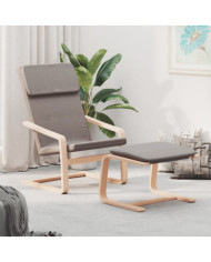 Chaise de relaxation avec repose-pied Taupe Tissu | Mobilier & Déco