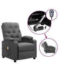 Fauteuil électrique de massage Gris clair Tissu | Mobilier & Déco