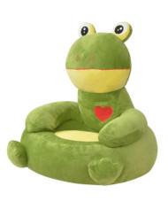 Chaise pour enfants en peluche Grenouille Verte | Mobilier & Déco