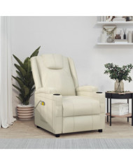 Fauteuil de massage blanc crème similicuir | Mobilier & Déco