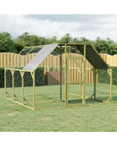 Poulailler 268x300x190 cm Bois de pin massif imprégné | Mobilier & Déco