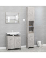 Ensemble de meubles de bain 3 pcs Gris béton Bois d'ingénierie | Mobilier & Déco