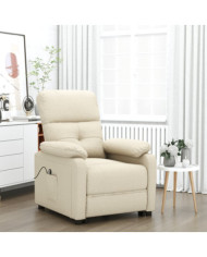 Fauteuil inclinable électrique Crème Tissu | Mobilier & Déco