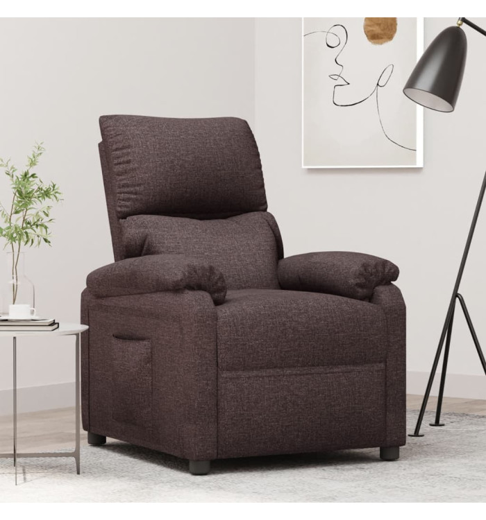 Fauteuil inclinable Marron foncé Tissu | Mobilier & Déco