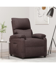 Fauteuil inclinable Marron foncé Tissu | Mobilier & Déco