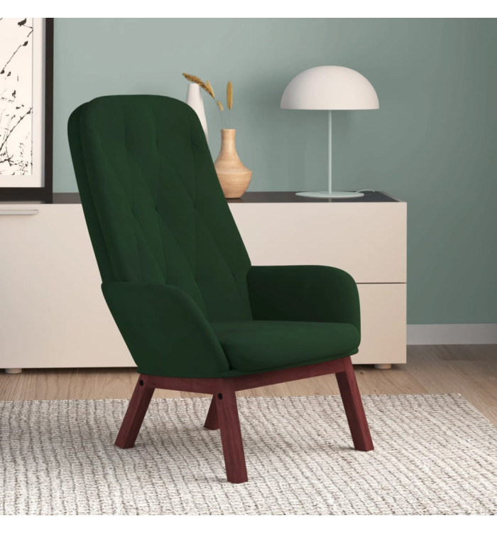 Chaise de relaxation Vert foncé Velours | Mobilier & Déco