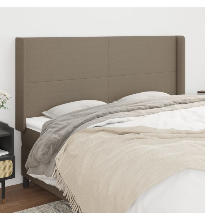 Tête de lit avec oreilles Taupe 183x16x118/128 cm Tissu | Mobilier & Déco