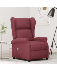Fauteuil inclinable électrique à oreilles rouge bordeaux tissu | Mobilier & Déco