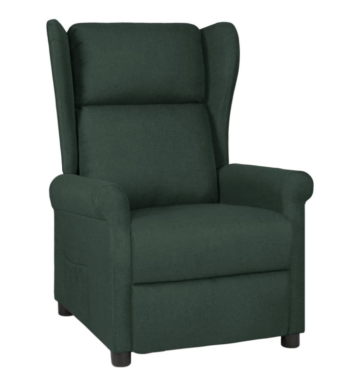 Fauteuil inclinable Vert foncé Tissu | Mobilier & Déco