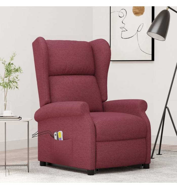 Fauteuil de massage Rouge bordeaux Tissu | Mobilier & Déco