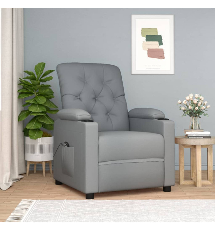 Fauteuil inclinable électrique Gris clair Tissu | Mobilier & Déco