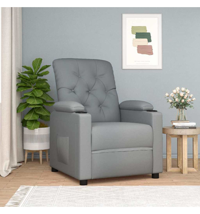 Fauteuil inclinable Gris clair Tissu | Mobilier & Déco