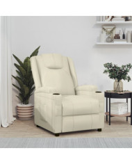 Fauteuil inclinable Blanc crème Similicuir | Mobilier & Déco